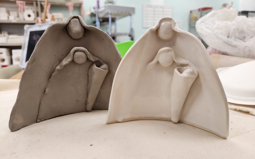 Hand Build Clay Nativity